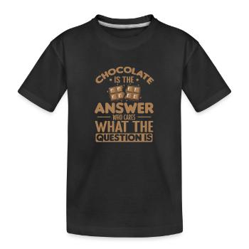 Chocolate is the Answer Whole Milk - Kids' Premium Organic T-Shirt - black - Front