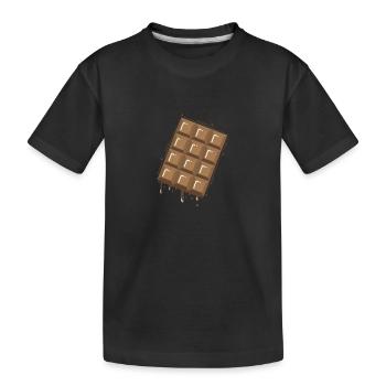 Tafel Schokolade schmilzt Vollmilch Kakao - Kinder Premium Bio T-Shirt - Schwarz - Vorne