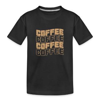 Coffee Caffeine Café Cappuccino - Kids' Premium Organic T-Shirt - black - Front