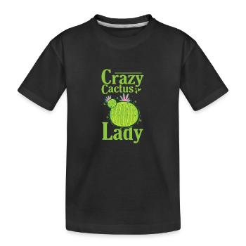 Crazy Cactus Lady Pflanze - Kinder Premium Bio T-Shirt - Schwarz - Vorne
