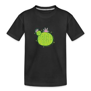 Kaktus Pflanze Dekoration - Kinder Premium Bio T-Shirt - Schwarz - Vorne