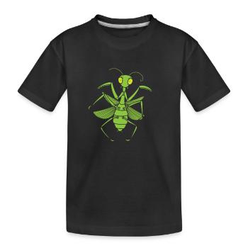 Insekt Gottesanbeterin - Kinder Premium Bio T-Shirt - Schwarz - Vorne