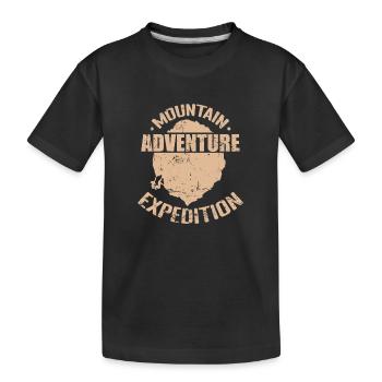 Adventure Expedition Bouldering - Kids' Premium Organic T-Shirt - black - Front