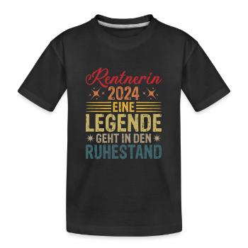 Rentnerin 2024 Eine Legende Geht In Rente - Kinder Premium Bio T-Shirt - Schwarz - Vorne