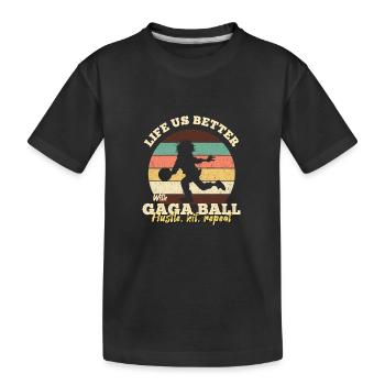 Gaga Ball Dodgeball Hexagon Pit Sport Team Game - Kids' Premium Organic T-Shirt - black - Front