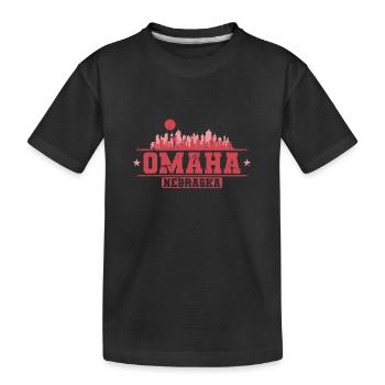Omaha Stadt im Bundesstaat Nebraska - Kinder Premium Bio T-Shirt - Schwarz - Vorne