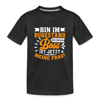 Drôle de pension Mme Bossin Retraite - T-shirt bio Premium Enfant - noir - Devant