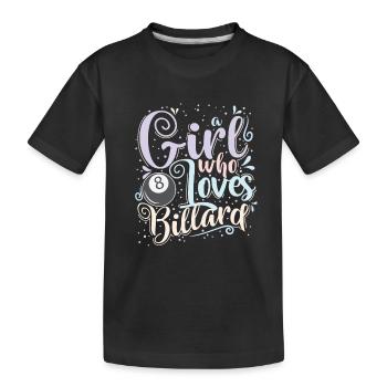Fille qui aime le billard - T-shirt bio Premium Enfant - noir - Devant