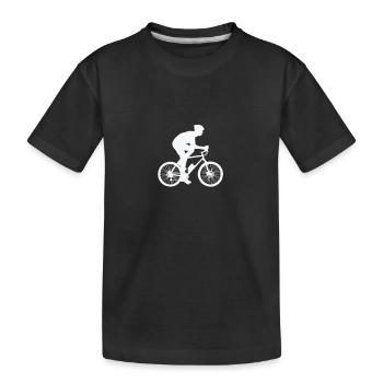 Fahrradfahrer auf der Straße - Kinder Premium Bio T-Shirt - Schwarz - Vorne