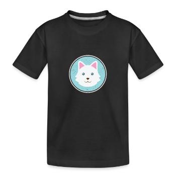 chien mignon avec une fourrure blanche - T-shirt bio Premium Enfant - noir - Devant
