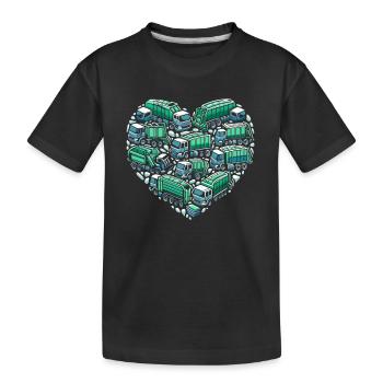 Müllwagenfahrer Mülltag Abfallmanagement - Kinder Premium Bio T-Shirt - Schwarz - Vorne