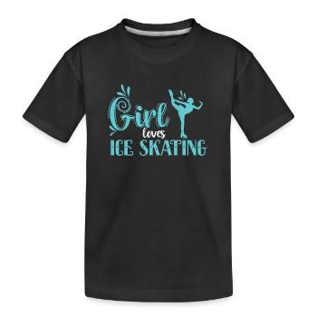 Girl Loves Ice Skating Skate - T-shirt bio Premium Enfant - noir - Devant