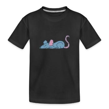 Rat sleeping nature rodent - Kids' Premium Organic T-Shirt - black - Front