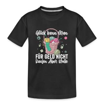 Tricoteuses Crochet fait à la main Couture Tricot - T-shirt bio Premium Enfant - noir - Devant