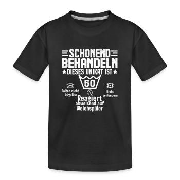 50. Geburtstag Schonend Behandeln - Kinder Premium Bio T-Shirt - Schwarz - Vorne