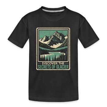 Glacier National Park Outdoor Tours USA America - Kids' Premium Organic T-Shirt - black - Front