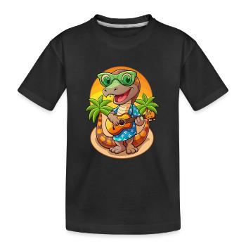 Drôle Serpent Dessin Animé Plage D’été Lunettes De Soleil Guitare - T-shirt bio Premium Enfant - noir - Devant