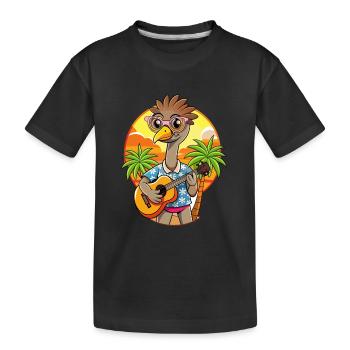 Lustige Straußen-Cartoon-Sommer-Strand-Sonnenbrille - Kinder Premium Bio T-Shirt - Schwarz - Vorne
