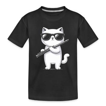 Flûtiste, flûtiste, musicien, bois, comédie musicale - T-shirt bio Premium Enfant - noir - Devant