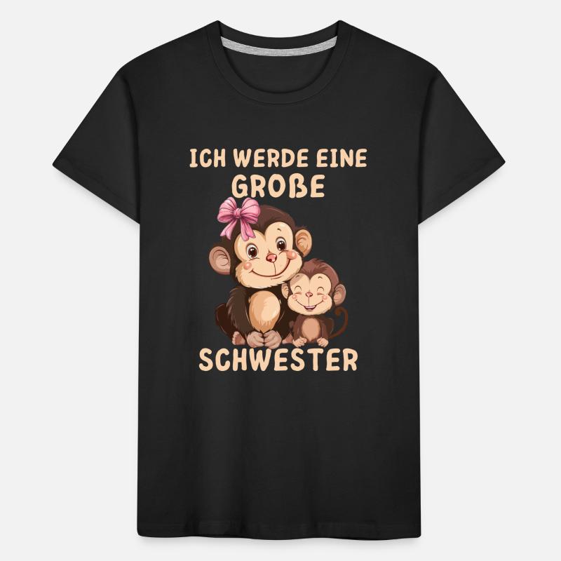 Ich werde eine große Schwester Affe Kinder Premium Bio T-Shirt