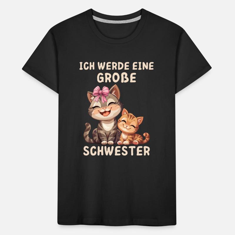 Ich werde eine große Schwester Katze Kinder Premium Bio T-Shirt
