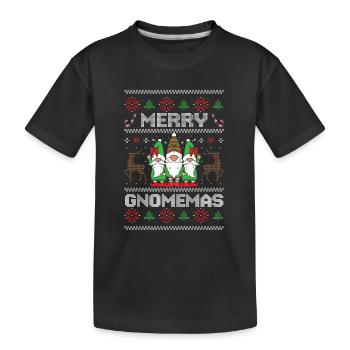 Drôle Noël nain de jardin Père Noël - T-shirt bio Premium Enfant - noir - Devant