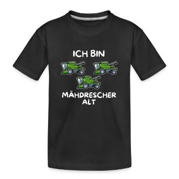 Ich bin 3 Mähdrescher alt 3. Geburtstag - Kinder Premium Bio T-Shirt - Schwarz - Vorne