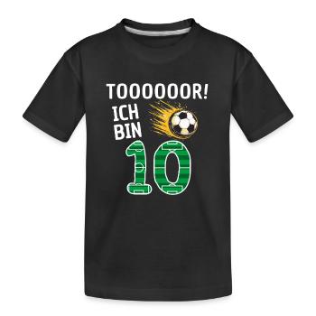 Tor Ich bin 10 - Kinder Premium Bio T-Shirt - Schwarz - Vorne