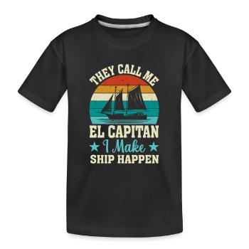Bateau rétro hommes - T-shirt bio Premium Enfant - noir - Devant