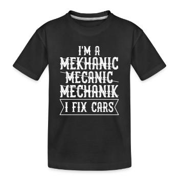 Mécano-mécanicien - T-shirt bio Premium Enfant - noir - Devant