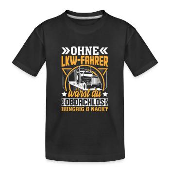 Chauffeur de camion Camion - T-shirt bio Premium Enfant - noir - Devant