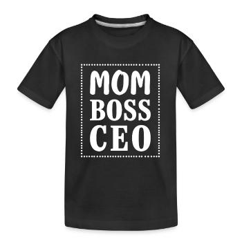 Mom CEO Strong Mom Mindset - Kids' Premium Organic T-Shirt - black - Front