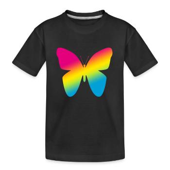 Buntes Schmetterling LGBT Logo - Kinder Premium Bio T-Shirt - Schwarz - Vorne
