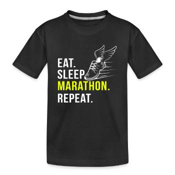 Marathon lustig Geschenk Geburtstag - Kinder Premium Bio T-Shirt - Schwarz - Vorne