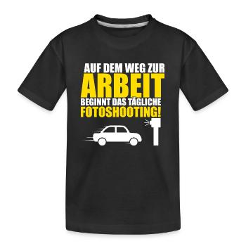 Lustiger Blitzer Spruch - Kinder Premium Bio T-Shirt - Schwarz - Vorne