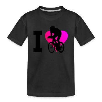 Ladies road bike men road bike racing cyclists - Kids' Premium Organic T-Shirt - black - Front