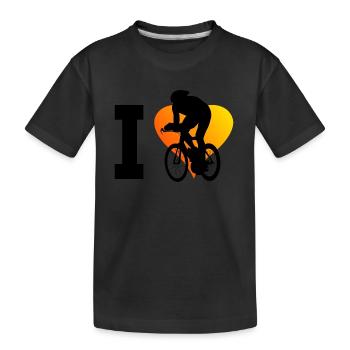 Men's racing cyclists, road bikes, women's racing bikes - Kids' Premium Organic T-Shirt - black - Front