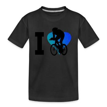 Racing cyclist racing bike road bike racing cycling - Kids' Premium Organic T-Shirt - black - Front