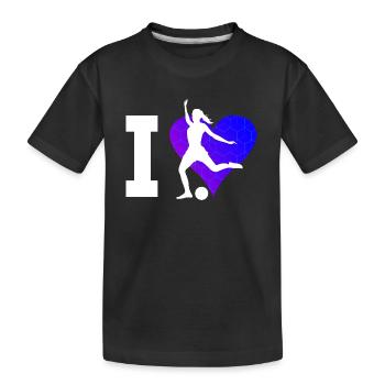 Herren Fussballer Fussballspieler Fussballspielen - Kinder Premium Bio T-Shirt - Schwarz - Vorne