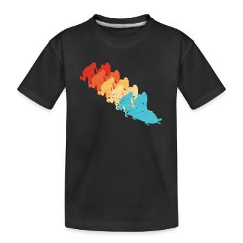 Bobsport Bobbahn Bob Herren Damen Bob fahren - Kinder Premium Bio T-Shirt - Schwarz - Vorne