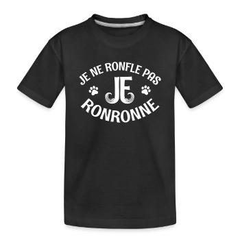 je ronfle pas je ronronne - T-shirt bio Premium Enfant - noir - Devant