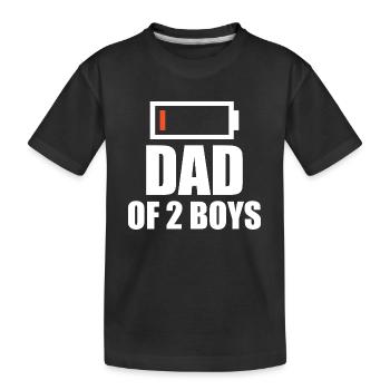 Batterie vide - Père de 2 gars - T-shirt bio Premium Enfant - noir - Devant