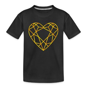 goldenes Herz - Kinder Premium Bio T-Shirt - Schwarz - Vorne