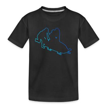 Bob fahren Bobbahn Bob Zweierbob Damen Bobsport - Kinder Premium Bio T-Shirt - Schwarz - Vorne