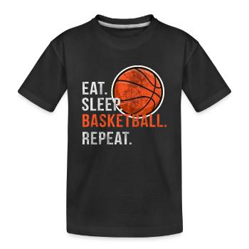 Eat Sleep Basketball Repeat - Scratch - Kinder Premium Bio T-Shirt - Schwarz - Vorne