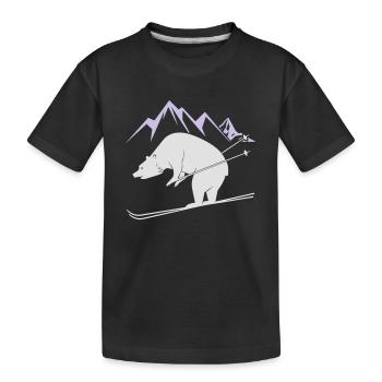 Snowboard Bear - Kinder Premium Bio T-Shirt - Schwarz - Vorne