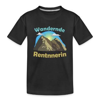 Wandernde Rentnerin | Wandern - Kinder Premium Bio T-Shirt - Schwarz - Vorne
