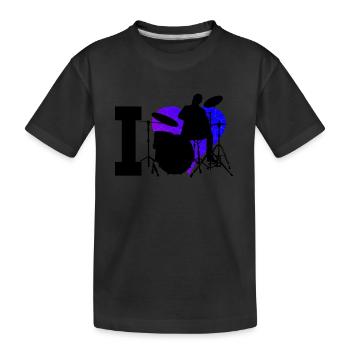 Percussions de batteur féminin - T-shirt bio Premium Enfant - noir - Devant