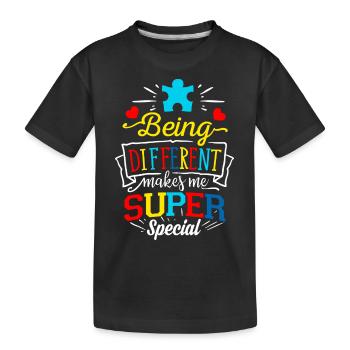 Autism Gift Asperger's Parents Awareness ADHD - Kids' Premium Organic T-Shirt - black - Front