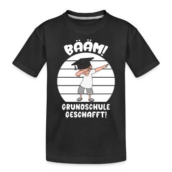 Abschluss 2026 Bääm Abschied Grundschule geschafft - Kinder Premium Bio T-Shirt - Schwarz - Vorne